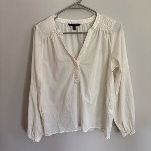 NWOT Banana Republic Popover White Cotton Shirt S